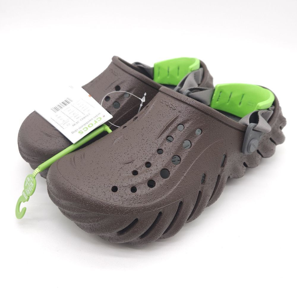 Crocs (Womens 9 Mens 7) Echo Sandstorm Clog Slip On Shoes Sandals Coffee Brown